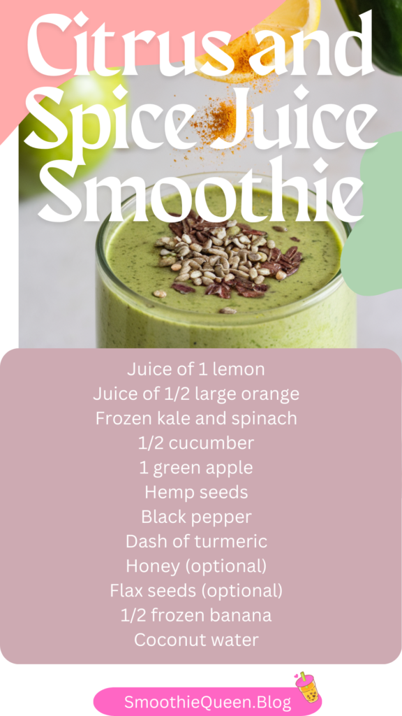 citrus and spice juice smoothie