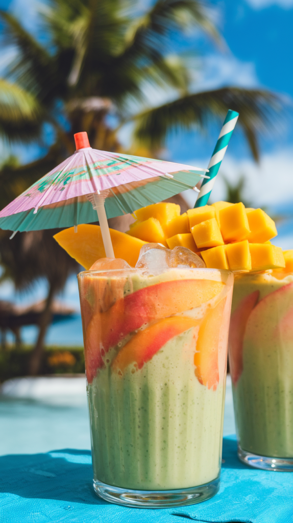 A glass of Peach Mango Smoothie