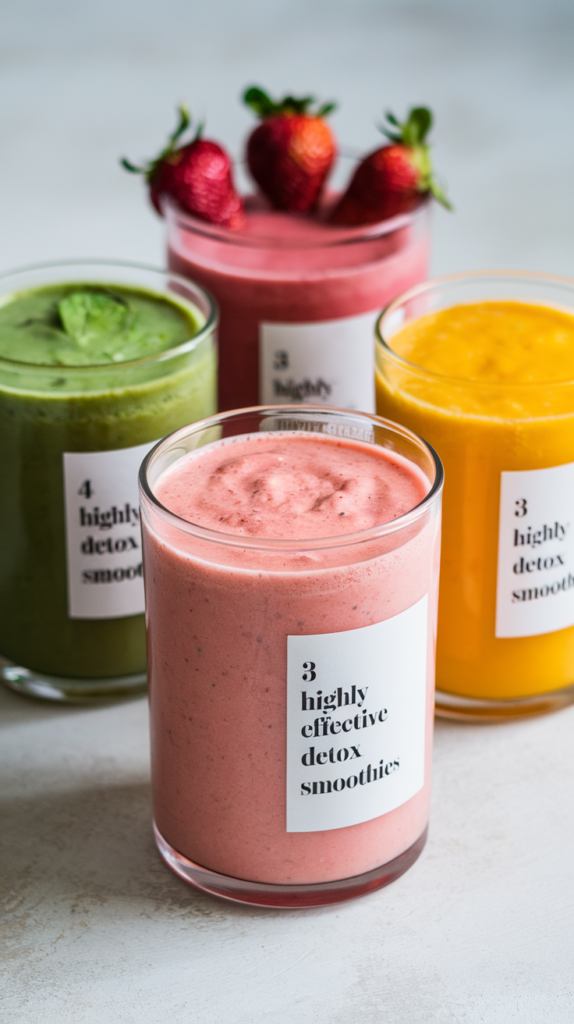3 glasses of smoothies