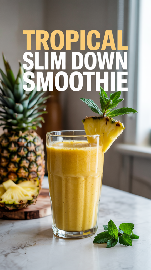 A glass of Tropical Slim Down Smoothie