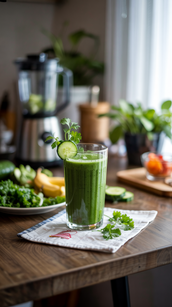 A glass of Green Detox Smoothie