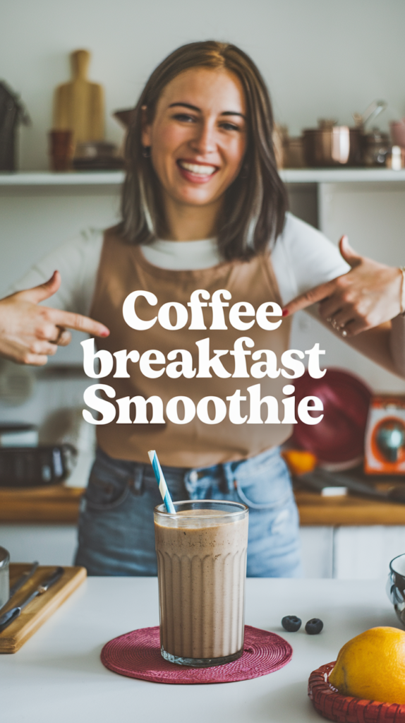 A glass of Coffee Breakfast Smoothie