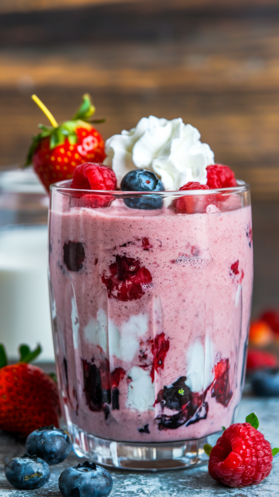 A glass of Berry Blast Smoothie