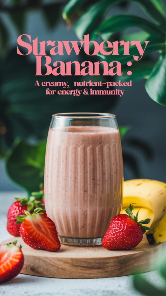 A glass of Strawberry Banana Smoothie
