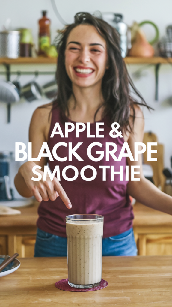 A glass of Apple & Black Grape Smoothie