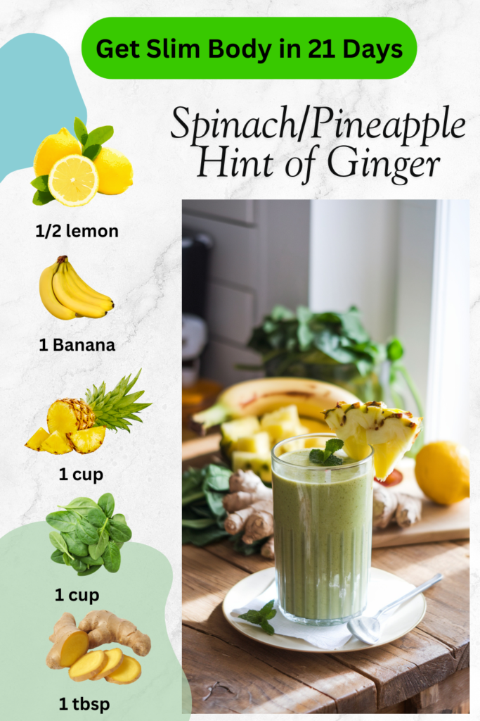 A glass with smoothie spinach