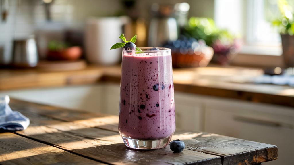 A glass of BlueBerry Smoothie