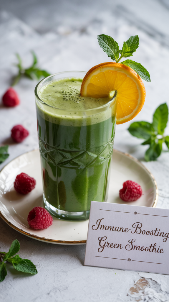 A glass of Immune Boosting Green Smoothie